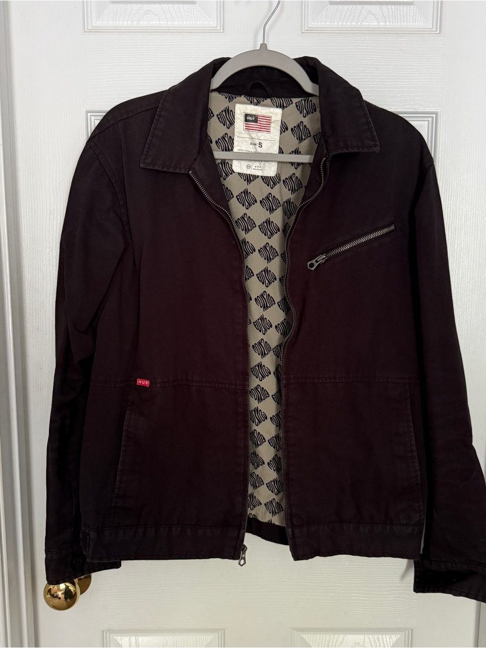 Huf Cotton Canvas Work Jacket Washed Black